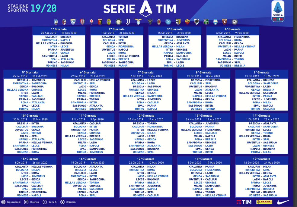 Campionato Di Calcio Di Serie A 2019 2020 Risultati E Classifica